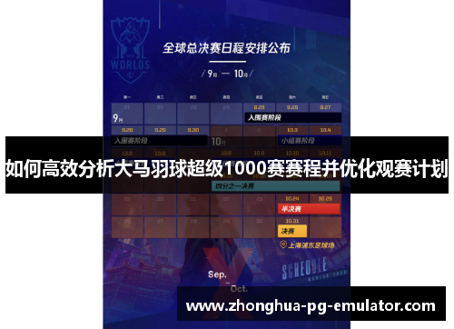 如何高效分析大马羽球超级1000赛赛程并优化观赛计划