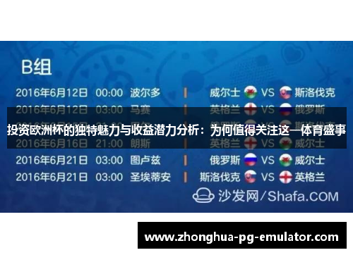 投资欧洲杯的独特魅力与收益潜力分析：为何值得关注这一体育盛事